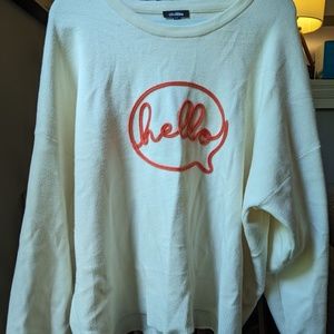 Cream "hello" sweater